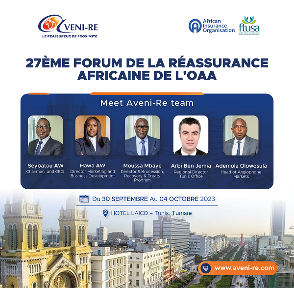 27ème Forum de la Réassurance Africaine de l’OAA  du 30 septembre au 4 octobre 2023 à Tunis (Tunisie)
